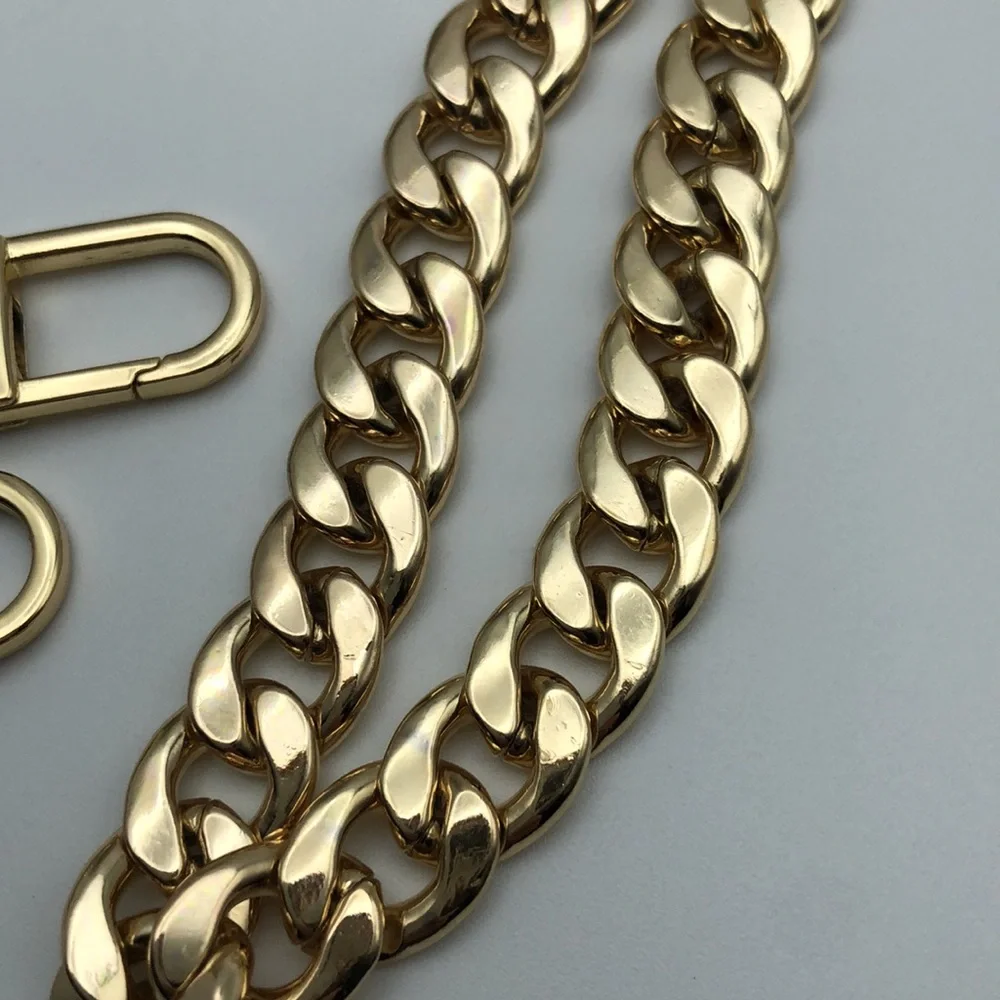 Gold Chain - Iron Flat Gold Chain Replacement Purse Straps Shoulder or Crossbody - Picture 6 of 7